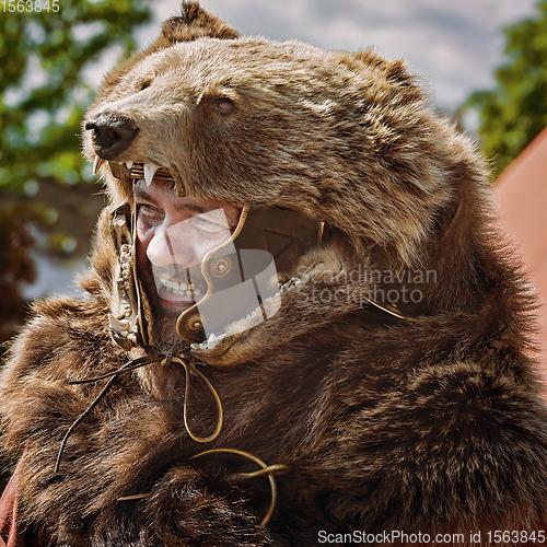 Image of Roman legionnaire in bear pelt