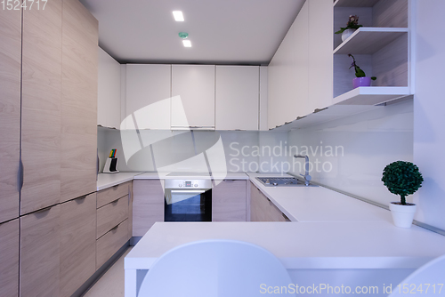 Image of modern bright clean kitchen interior