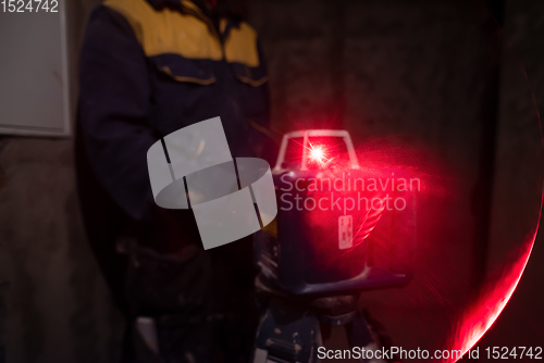 Image of Laser equipment at a construction site