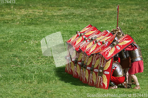 Image of Defensive structure of the Roman legionnaires