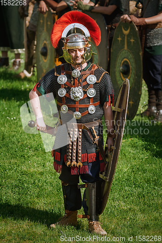 Image of Roman Legionnairy during the Festival Roman Apulum "Revolta"