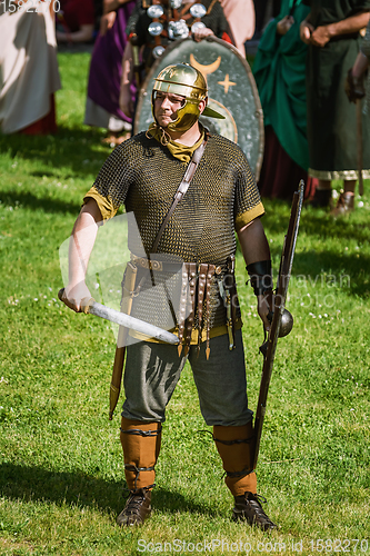 Image of Roman Legionnairy during the Festival Roman Apulum "Revolta"