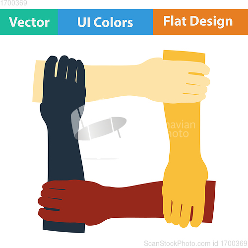 Image of Flat design icon of Crossed hands