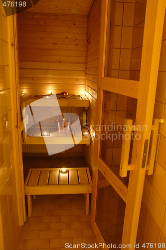 Image of Interior of a Finnish sauna