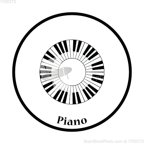 Image of Piano circle keyboard icon