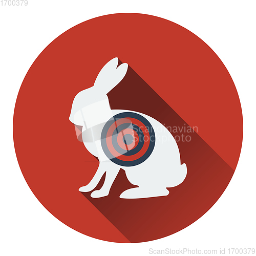 Image of Icon of hare silhouette with target 