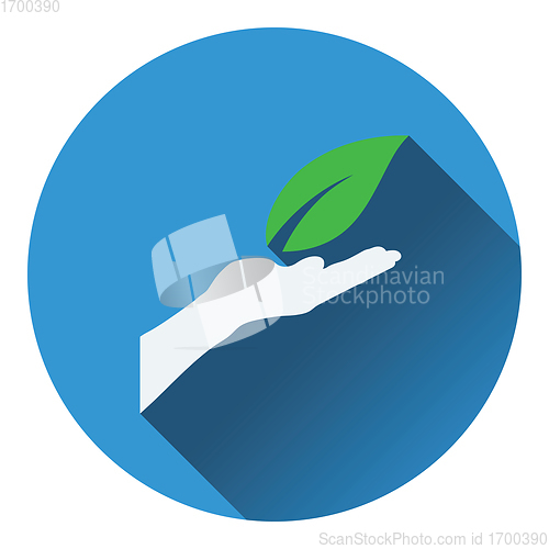 Image of Hand holding leaf icon