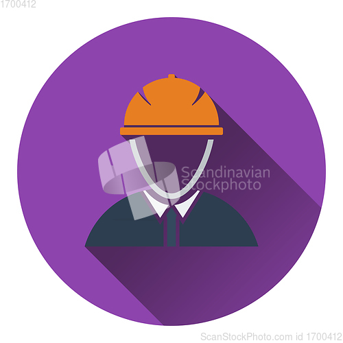 Image of Icon of construction worker head in helmet