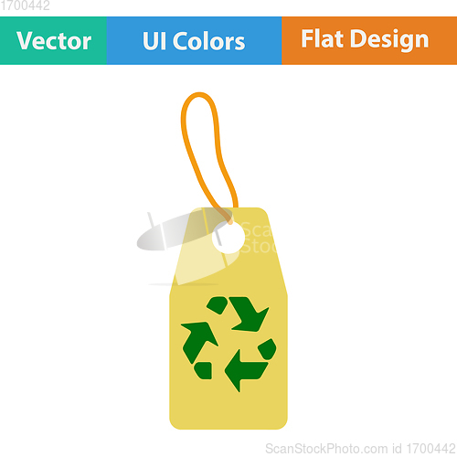 Image of Tag with recycle sign icon