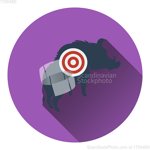 Image of Icon of boar silhouette with target 