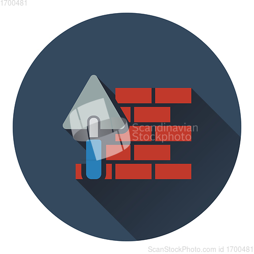 Image of Icon of brick wall with trowel