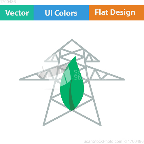 Image of Electric tower with leaf icon.