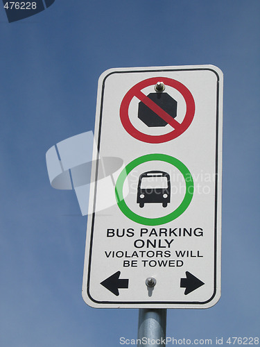 Image of bus parking sign