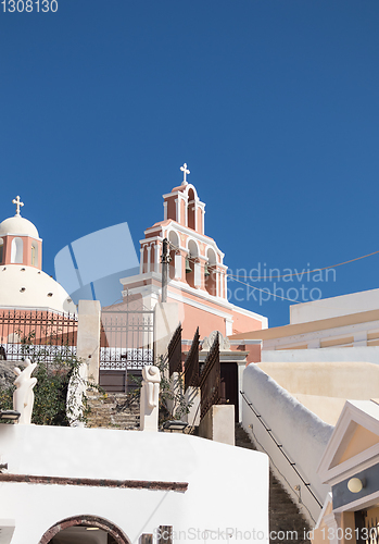 Image of typical Santorini church in Greece in the Cyclades