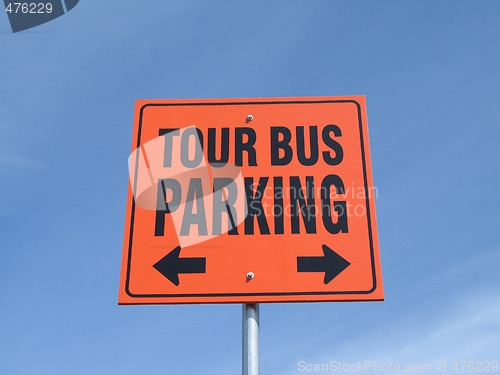 Image of tour bus parking sign