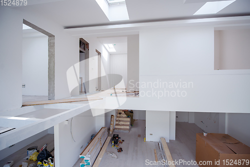 Image of Interior of unfinished two level apartment