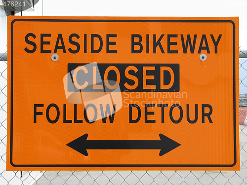 Image of bikeway closed sign