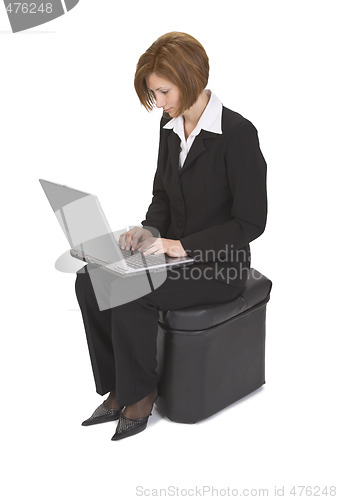 Image of Working on a laptop