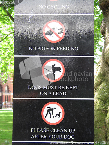 Image of no dog, no feeding sign