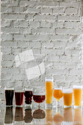 Image of Glasses of different kinds of beer, time for oktoberfest