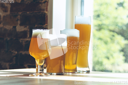 Image of Glasses of different kinds of beer, time for oktoberfest