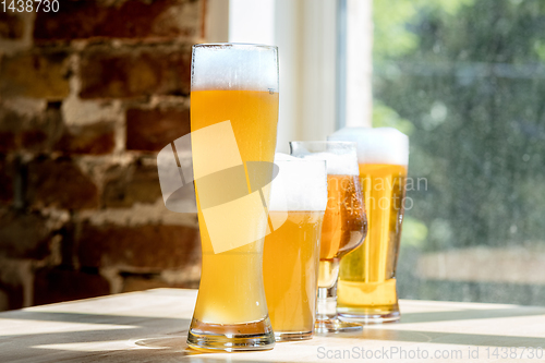 Image of Glasses of different kinds of beer, time for oktoberfest