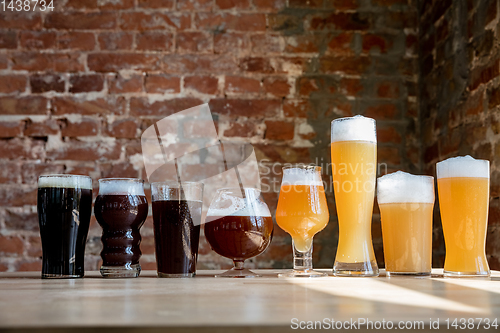 Image of Glasses of different kinds of beer, time for oktoberfest