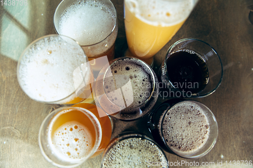 Image of Glasses of different kinds of beer, time for oktoberfest