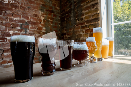 Image of Glasses of different kinds of beer, time for oktoberfest