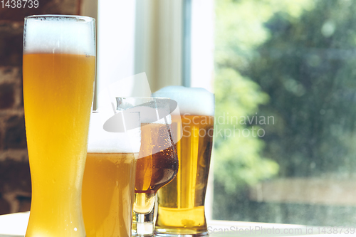 Image of Glasses of different kinds of beer, time for oktoberfest