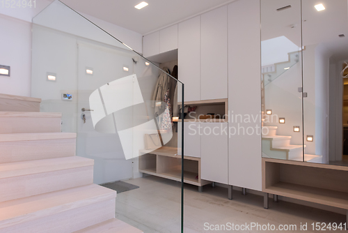 Image of Stylish Interior of apartment entrance corridor