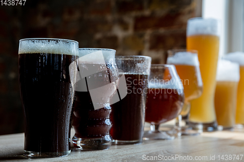 Image of Glasses of different kinds of beer, time for oktoberfest