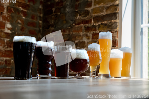 Image of Glasses of different kinds of beer, time for oktoberfest