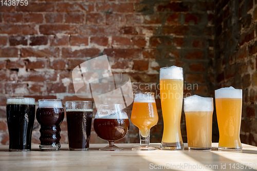 Image of Glasses of different kinds of beer, time for oktoberfest