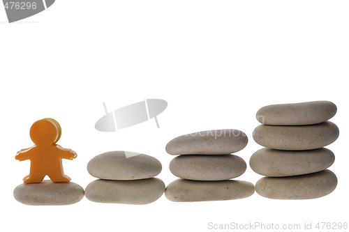 Image of Figurine on stack of pebbles