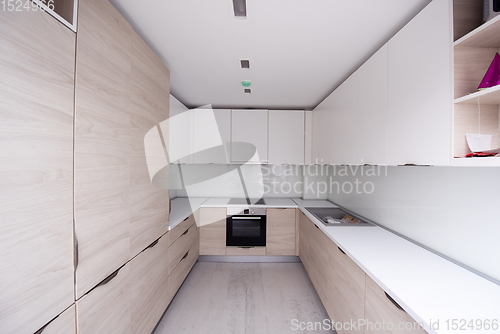 Image of modern bright clean kitchen interior