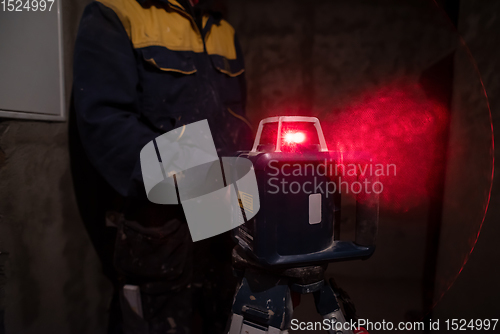 Image of Laser equipment at a construction site