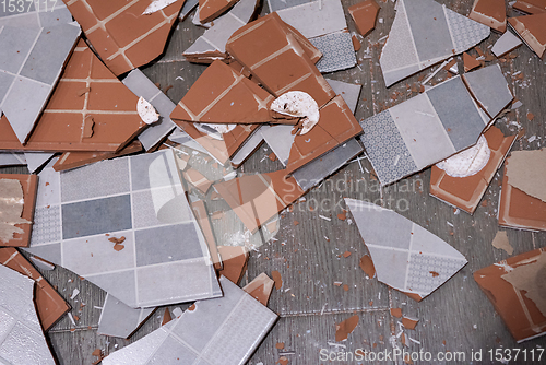 Image of pile of ceramic tiles