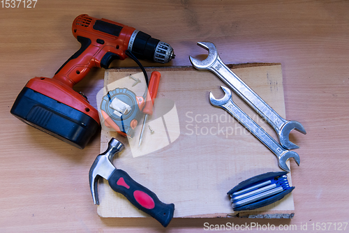Image of set of hand working tools