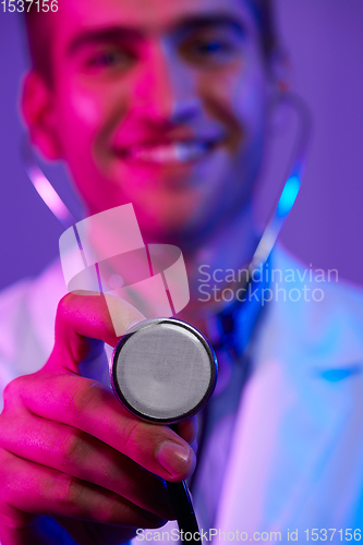 Image of doctor, white coat hero