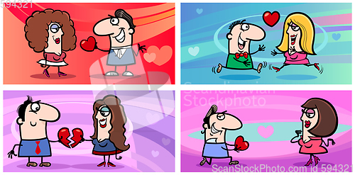 Image of valentines cartoon greeting cards