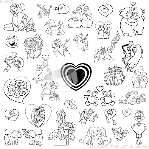 Image of cartoon valentines collection