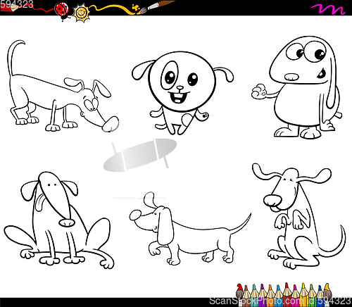 Image of dog characters coloring page