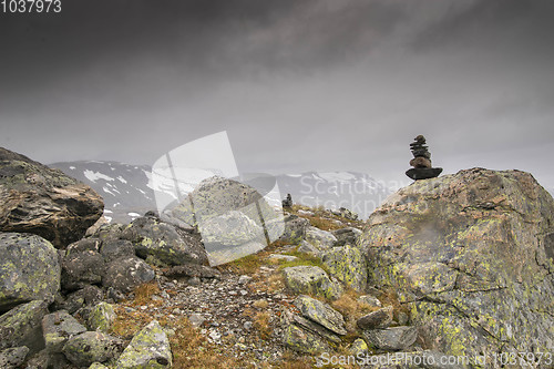 Image of Dramatic mountain landscape in Scandinavia