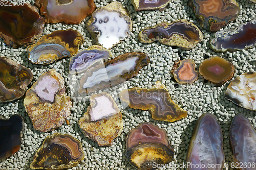 Image of color agate collection