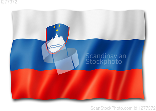 Image of Slovenian flag isolated on white