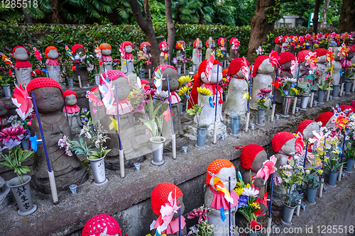 Image of Jizo statues at Zojo-ji temple, Tokyo, Japan