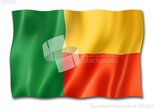 Image of Benin flag isolated on white