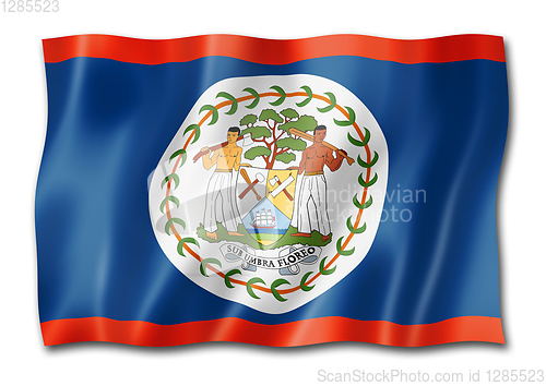 Image of Belize flag isolated on white