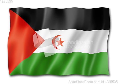 Image of Sahrawi flag isolated on white